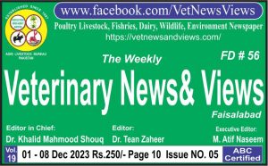 The Veterinary News and Views Weekly has published Issue No. 05 Vol. 19 Dec 01–08, 2023