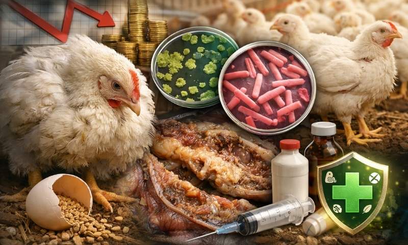 پولٹری میں نیکروٹک اینٹرائٹس | علامات، وجوہات اور کنٹرول مکمل گائیڈ